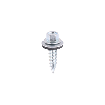 6.3x25 Hex Metal to Timber Slash Point Screw/Washer Zinc Pack 100