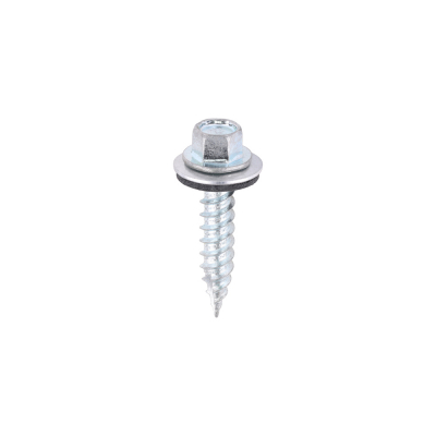 6.3x32 Hex Metal to Timber Slash Point Screw/Washer Zinc Pack 100