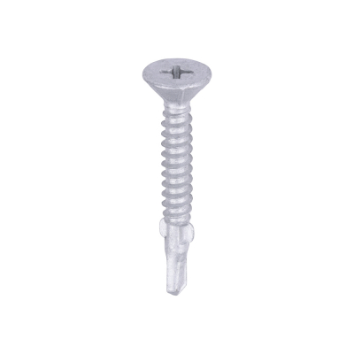 4.8x38 Countersunk Wood to Light Section Steel Wing Tipped S/D Exterior Screw Steel/Silver Pack 200