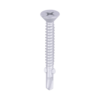 5.5x50 Countersunk Wood to Light Section Steel Wing Tipped S/D Exterior Screw Steel/Silver Pack 200