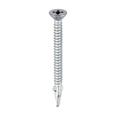 5.5x65 Countersunk Wood to Light Section Steel Wing Tipped S/D Exterior Screw Steel/Silver Pack 200
