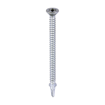 5.5x85 Countersunk Wood to Light Section Steel Wing Tipped S/D Exterior Screw Steel/Silver Pack 100