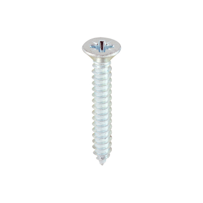 No12x11/2 Pozi Countersunk Ab Point Self Tapping Screw DIN 7982CZ Zinc Plated Pack 200