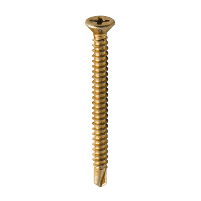 3.9x45 Reinforced Frame Screw Zinc & Yellow Plated Timco 120 Range Pack 500