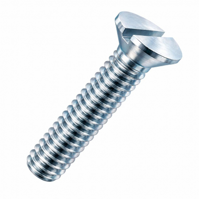 M12x50 Slotted Countersunk Screw DIN 963 Zinc Plated Pack 50