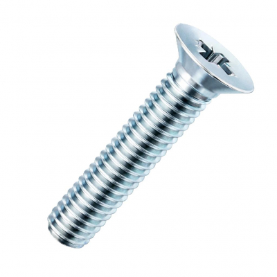 M8x50 Pozi Countersunk Screw DIN 965 Zinc Plated Pack 50
