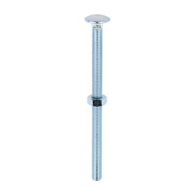 M10x160 Carriage Bolt & Nut DIN 603 Zinc Plated Gr.4.8 Pack 25