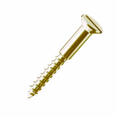 No12x4 Slotted Countersunk Woodscrew Brass Pack 50