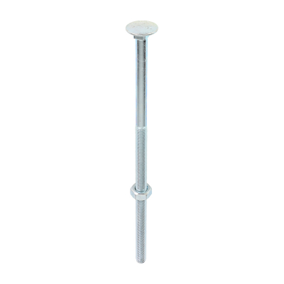 M10x240 Carriage Bolt & Nut DIN 603 Zinc Plated Gr.4.8 Pack 10
