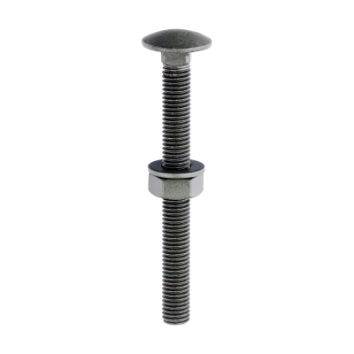M10x100 Carriage Bolt, Nut & Washers DIN 603 Green Pack 10