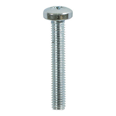 M4x80 Pozi Pan Screw DIN 7985 Zinc Plated Pack 100