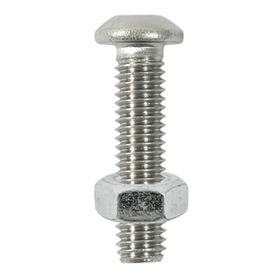 M6x16 Socket Dome Screw & Nut DIN 7380 A2 Pack 8