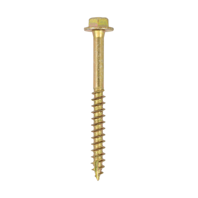 8.0x80 Advanced Flanged Coachscrew DIN 571 Zinc & Yellow Plated Pack 48