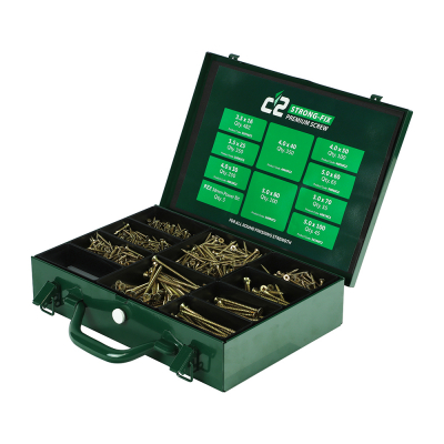 Pozi Countersunk Multi Purpose Screw Assortment Zinc & Yellow Timco C2 Range Pack 1798