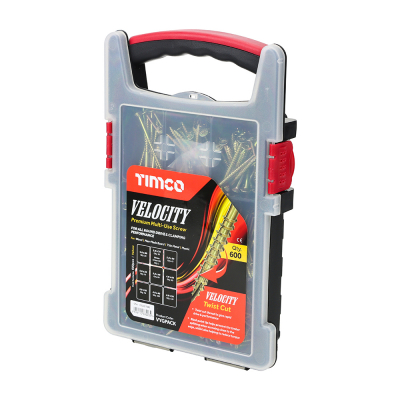 Pozi Countersunk Multi Purpose Screw Assortment Zinc & Yellow Timco Velocity Range Pack 600