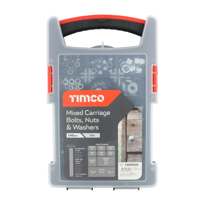 Carriage Bolt Assortment Timco Pack 140