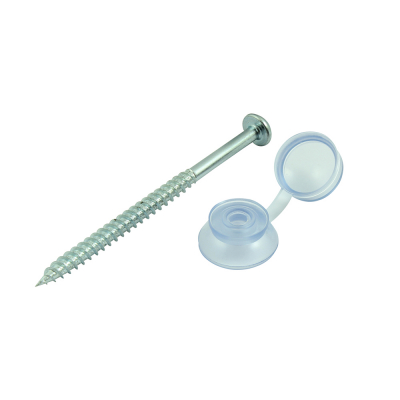 Corrugated Sheet Cover Cap & 10x3 Screw Clear Timco Pack 50