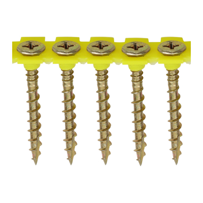 4.2x40 Collated Phillips Countersunk Chipboard Screw Zinc & Yellow Plated Timco Solo Range Pack 1000