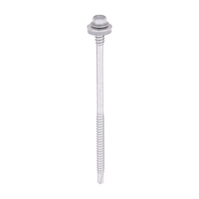 5.5/6.3x115 Hex Comp. Panel to Light Section Steel Exterior S/D Screw/Washer Steel/Silver Pack 100