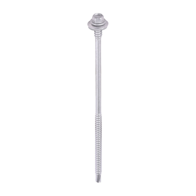 5.5/6.3x150 Hex Comp. Panel to Light Section Steel Exterior S/D Screw/Washer Steel/Silver Pack 100