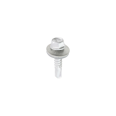 5.5x25 Hex Metal to Light Section S/D Exterior Screw/Washer Bi Metal/Silver Pack 100