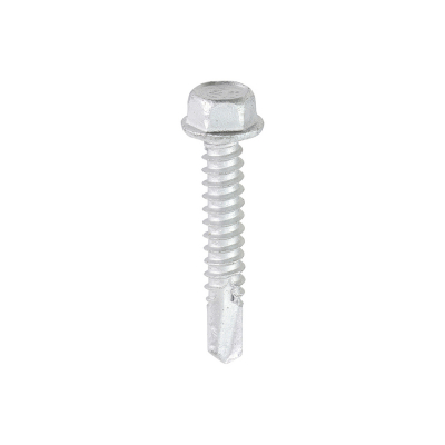 5.5x32 Hex Metal to Light Section S/D Exterior Screw Bi Metal/Silver Pack 100