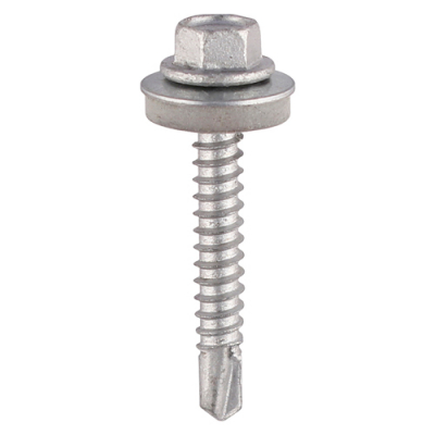 5.5x100 Hex Metal to Light Section S/D Exterior Screw/Washer Bi Metal/Silver Pack 100