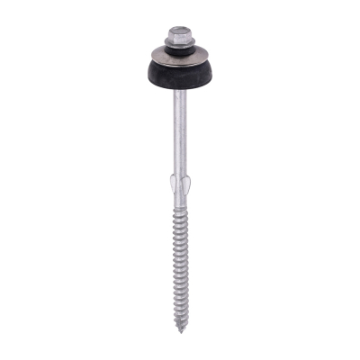 6.3x130 Hex Cement Board to Timber Extrior Slash Point Screw/Washer Steel/Silver Pack 50