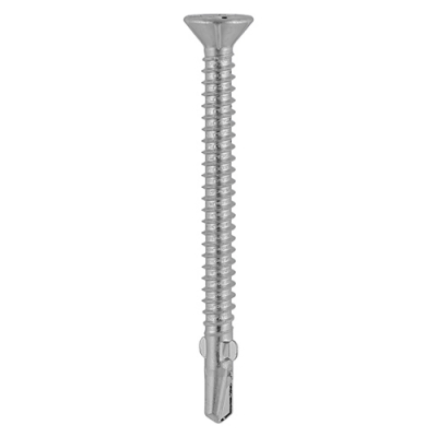 5.5x65 Countersunk Wood to Light Section Steel Wing Tip S/D Exterior Screw Bi Metal/Silver Pack 200