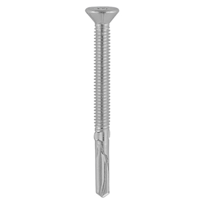 5.5x20 Countersunk Wood to Heavy Section Steel Wing Tip Exterior S/D Screw Bi Metal/Silver Pack 100