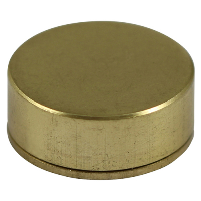 12 Threaded Screw Cover Cap Satin Brass Pack 4
