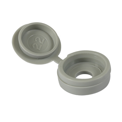 5-6 Hinged Screw Cover Cap Light Grey Pack 50
