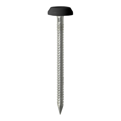 50x3.2 Polymer Headed Nail A4 Black (Head Diameter 12) Pack 25