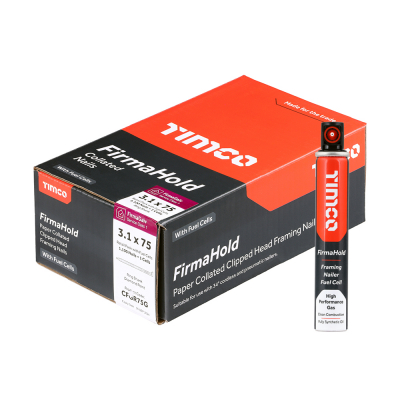 3.1x75 Collated Clipped Angled Ring Nail FirmaGalvanised+ & 1CFC Fuel CellsFirmaHold Pack 1100