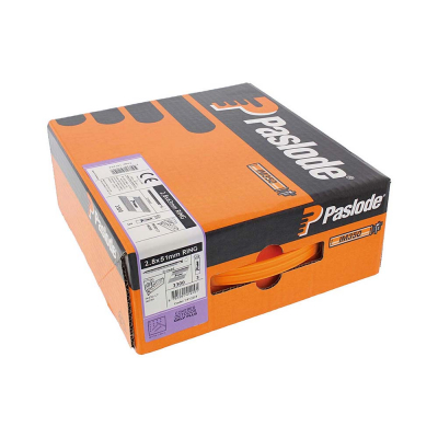 2.8x51 Clipped Angled Ring Nail Galvanised+ & 3CFC Fuel Cells Paslode IM350+ Pack 3300