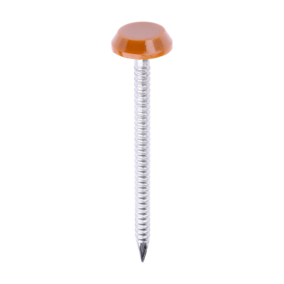 50x3.2 Polymer Headed Nail A4 (Head Diameter 12) Clay Brown Pack 100