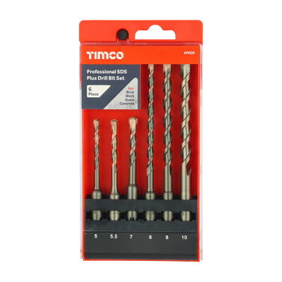 5-10 SDS Plus Drill Bit Set Pack 5 Timco