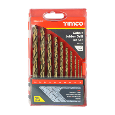 1-10mm HSS Standard Series Ground Cobalt Drill Bit Set 10 Timco