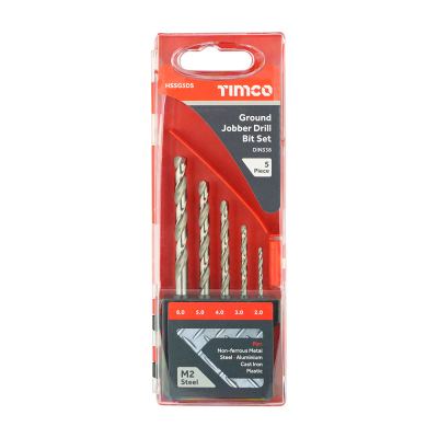 2-6mm HSS Standard Series Ground Drill Bit Set 5 Timco