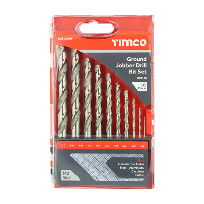 1-10mm HSS Standard Series Ground Drill Bit Set 10 Timco