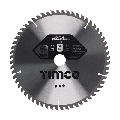 254x30x60T Circular Saw Blade Wood/Board Timco