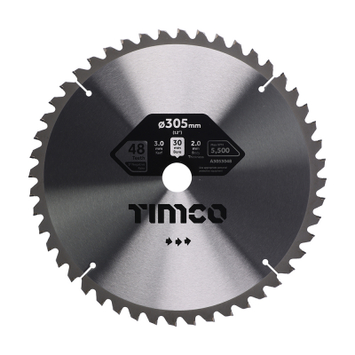 305x30x48T Circular Saw Blade Minus 5 Degree Aluminium Medium Cut Timco