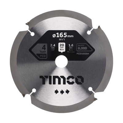 165x20x4T Circular Saw Blade Fibre Cement Board Timco