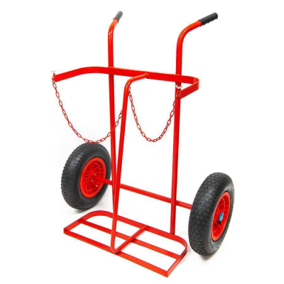 Twin Oxygen/Acetylene Trolley 16" Pneumatic Wheel