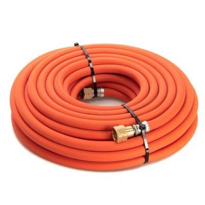 10mm Propane Fitted Hose 20Mtr 3/8" Check Valve Orange