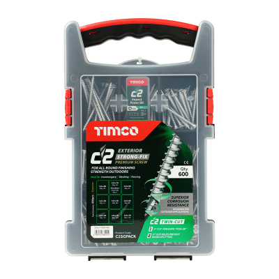 Pozi Countersunk Multi Purpose Screw Assortment C2 Exterior Silver Timco C2 Range Pack 600