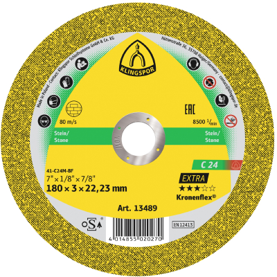 125x2.5x22.23 Stone Depressed Centre Cutting Disc C24 EXTRA Klingspor Pack 25