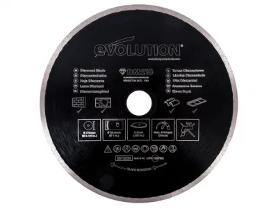 210x25.4 Continuous Diamond Mitre Saw Blade Black Masonry Evolution