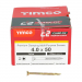 4.0x50 Torx Countersunk Multi Purpose Clamp Screw Zinc & Yellow Plated Timco C2 Range Pack 200