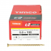 5.0x100 Torx Countersunk Multi Purpose Clamp Screw Zinc & Yellow Plated Timco C2 Range Pack 100